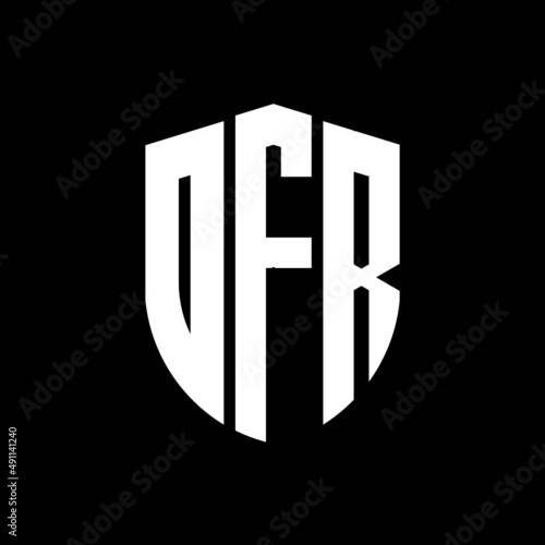 DFR letter logo design. DFR modern letter logo with black background. DFR creative  letter logo. simple and modern letter logo. vector logo modern alphabet font overlap style. Initial letters DFR  photo