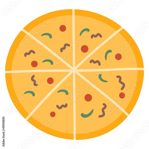 Colorful round tasty pizza