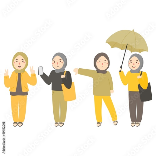 Pretty hijab women with expression