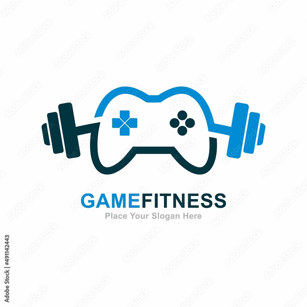 Game fitness logo vector design. Suitable for controller symbol, fitness and gadget