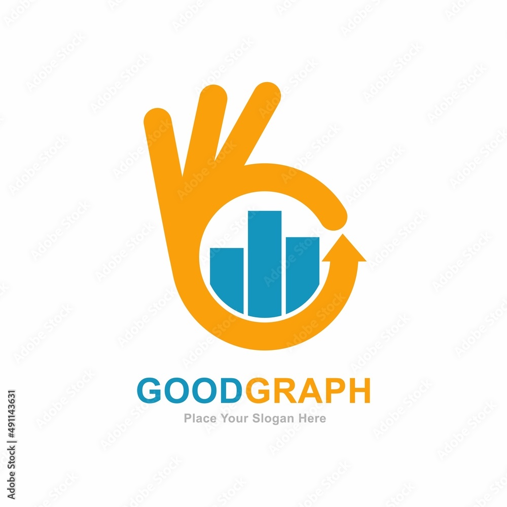Good graph logo design vector. Suitable for business, finance and hand symbol Good graph logo design vector. Suitable for business, finance and hand symbol