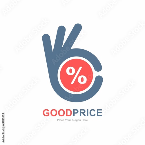 Good price logo vector template logo. Suitable for business price and hand symbol