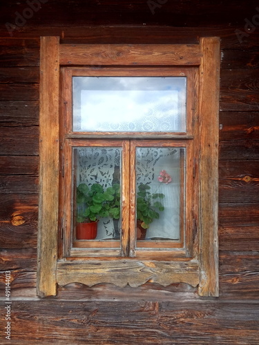 old village wooden nice window © kukuruzik
