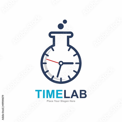 Time lab logo vector design. Suitable for business, time schedule and lab symbol