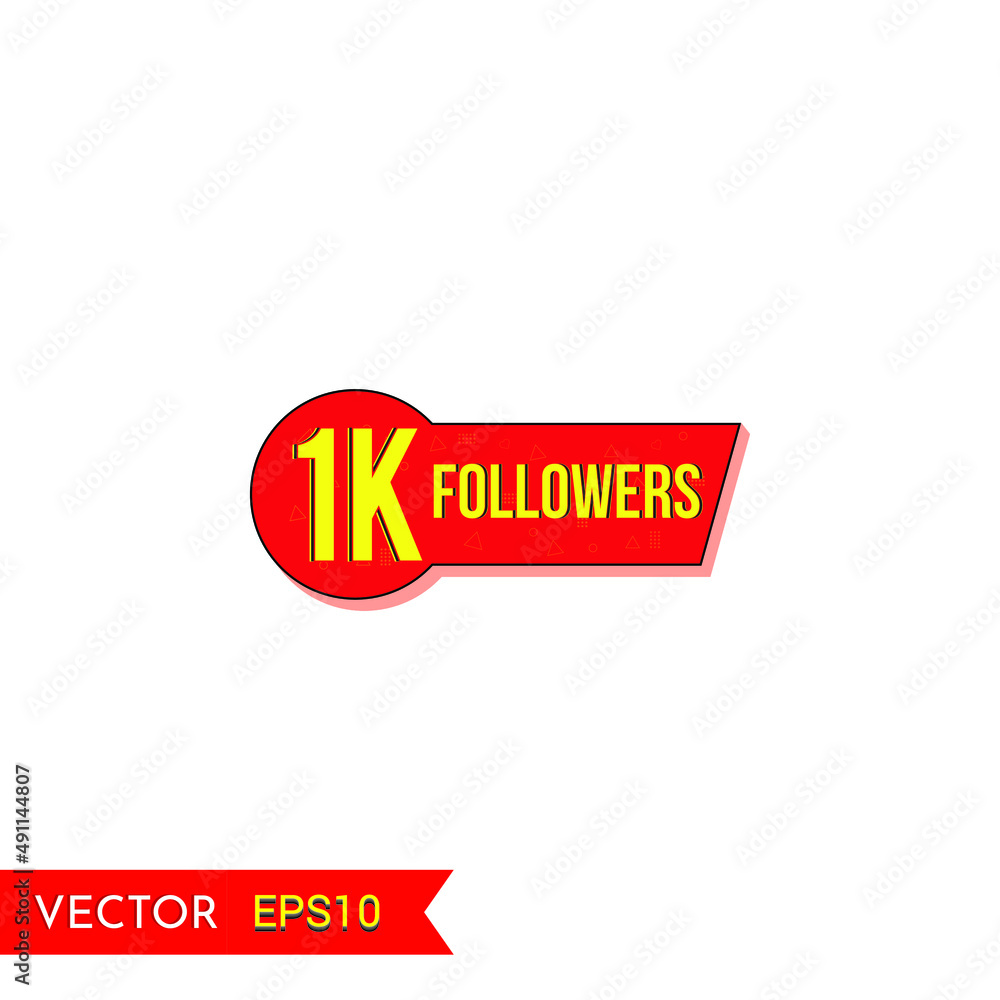 1K followers social media post background template. Creative celebration followers typography design badges.abstract promotion graphic elements vector illustration. 1K followers social media post background template. Creative celebration followers typography design badges.abstract promotion graphic elements vector illustration.