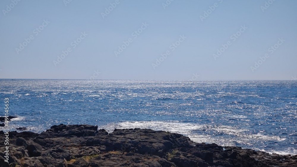 The coast of the black rock where the waves break beautifully. The coast of the black rock where the waves break beautifully.