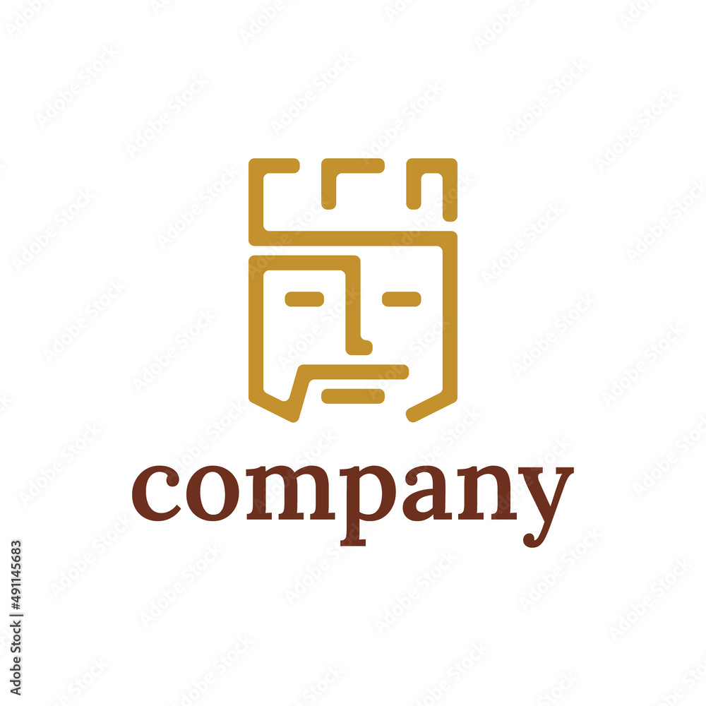 prince king face with line style logo design prince king face with line style logo design