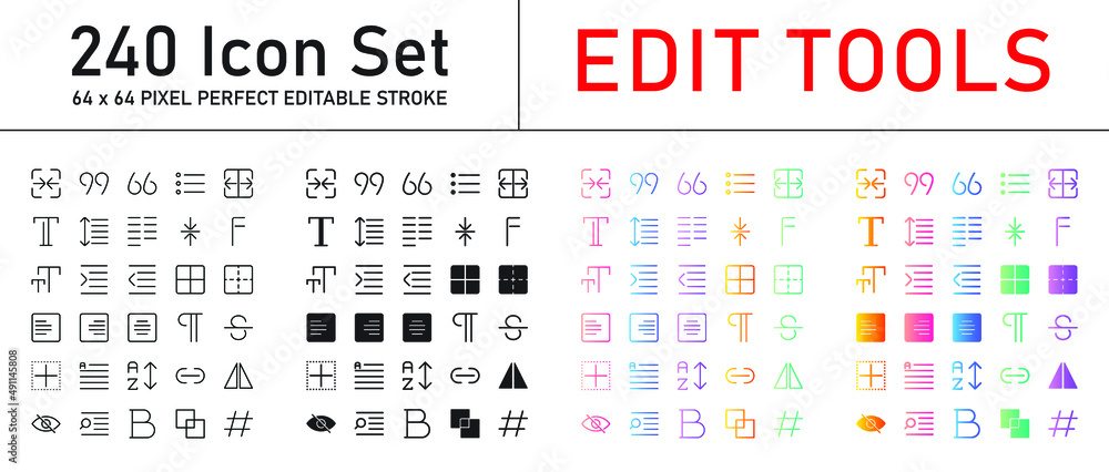 Edit Tools Icon Set 240 isolated on white background Edit Tools Icon Set 240 isolated on white background