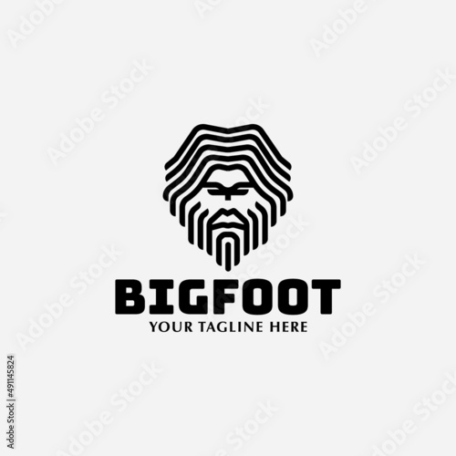 bigfoot face illustration for logo and other visual use