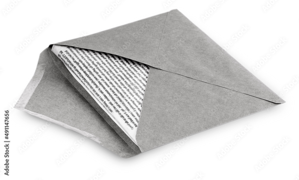 Open envelope with letter writing isolated on white background Open envelope with letter writing isolated on white background