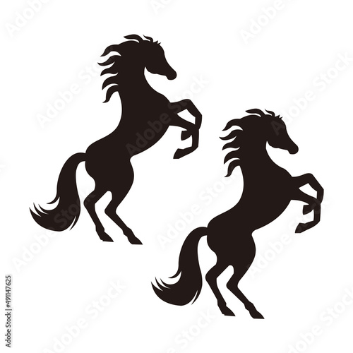 horse set icon vector logo illustration design 