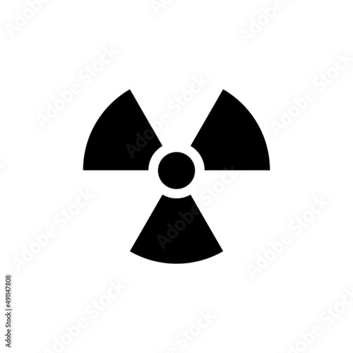 Nuclear radiation icon, hazard vector symbol
