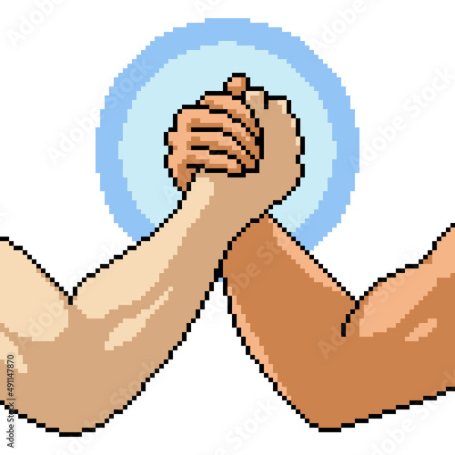 pixel art ally hand hold