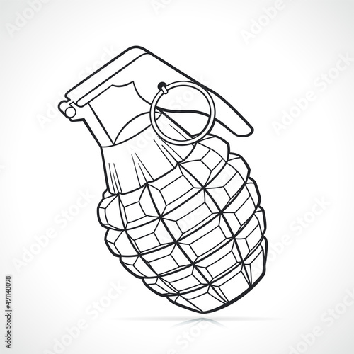 hand grenade black and white