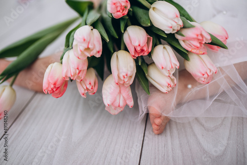 tulips. Flowers for women's day. Pink