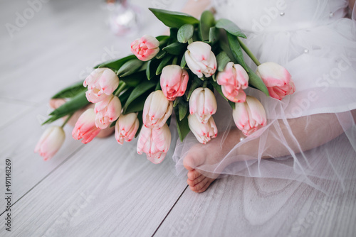 tulips. Flowers for women's day. Pink