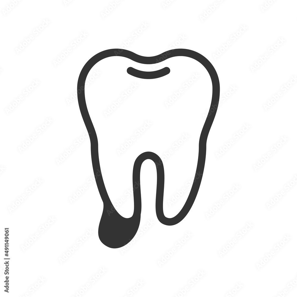 Cystic ill tooth, cute vector icon illustration Cystic ill tooth, cute vector icon illustration