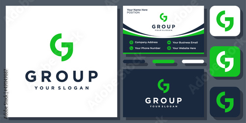 Initials Letter G Simple Unique Modern Clean Monogram Minimal Vector Logo Design with Business Card