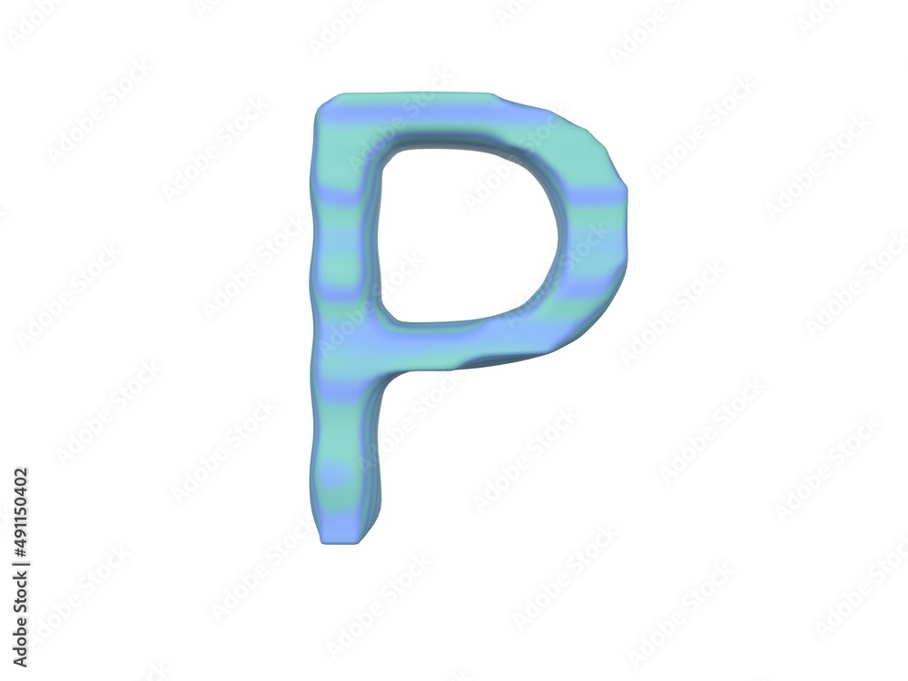 Wave Themed Font Letter P Wave Themed Font Letter P
