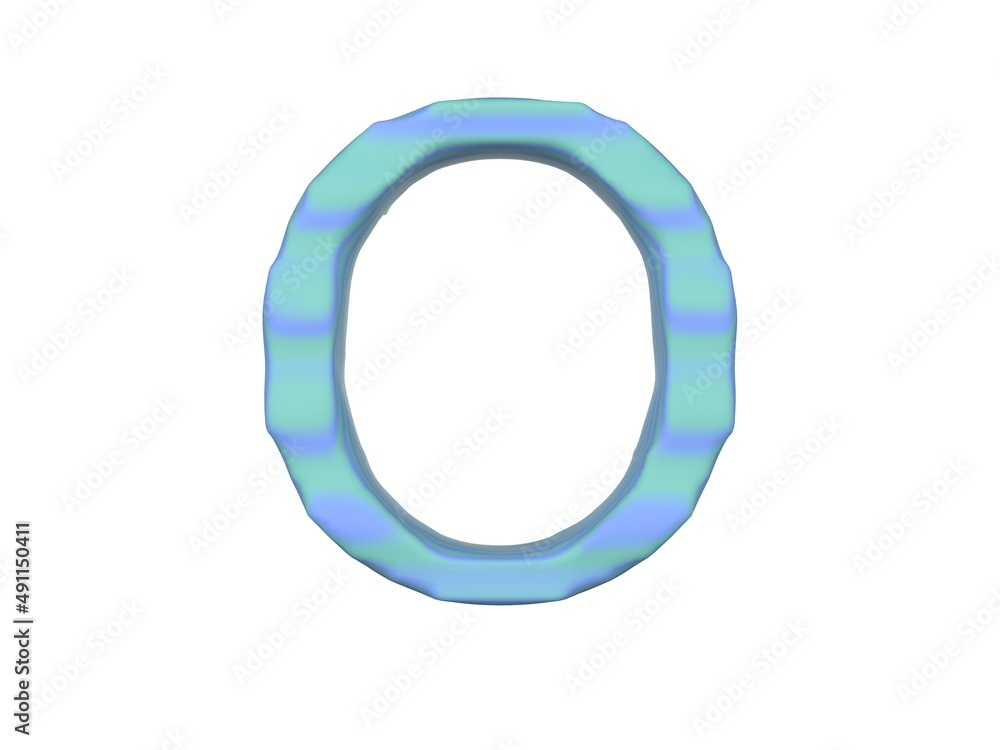 Wave Themed Font Letter O Wave Themed Font Letter O
