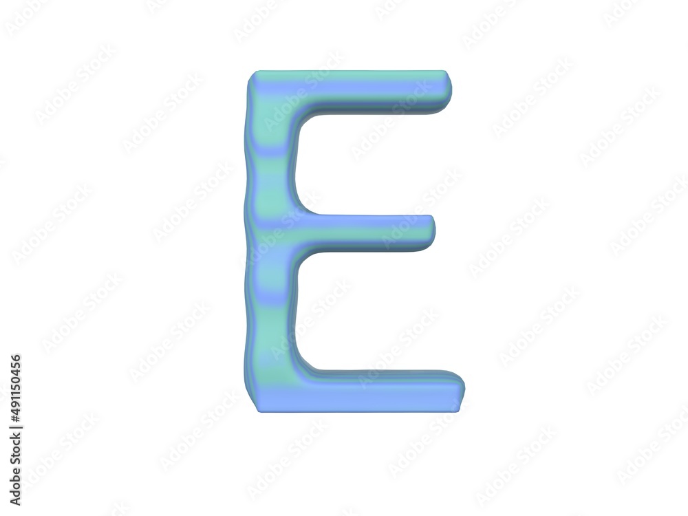 Wave Themed Font Letter E Wave Themed Font Letter E