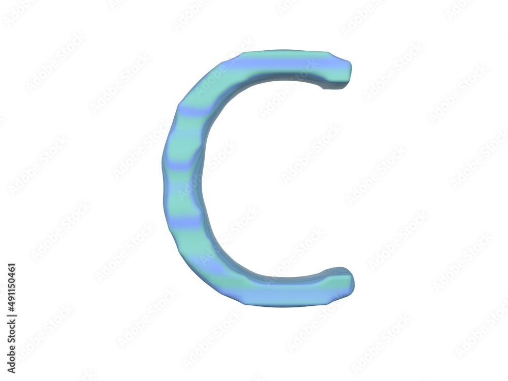 Wave Themed Font Letter C Wave Themed Font Letter C