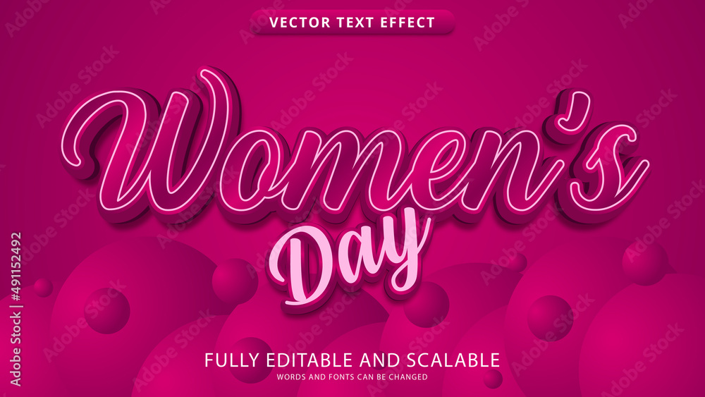 women's day text effect editable eps file