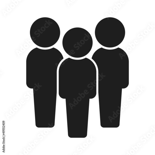 立っている3人の人のアイコン・ピクトグラム - チーム・集団のイメージ素材 