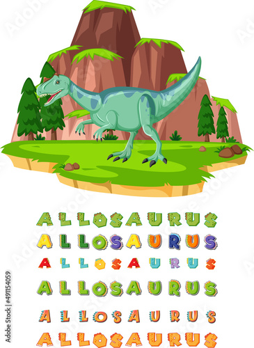Font design for allosaurus in the field