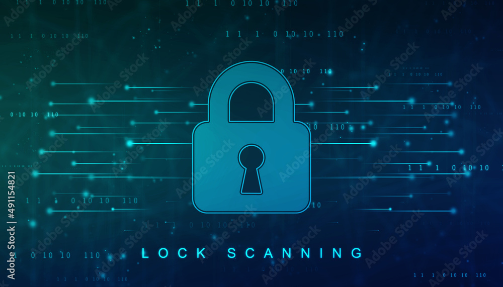 2d illustration Safety concept: Closed Padlock on digital background 2d illustration Safety concept: Closed Padlock on digital background