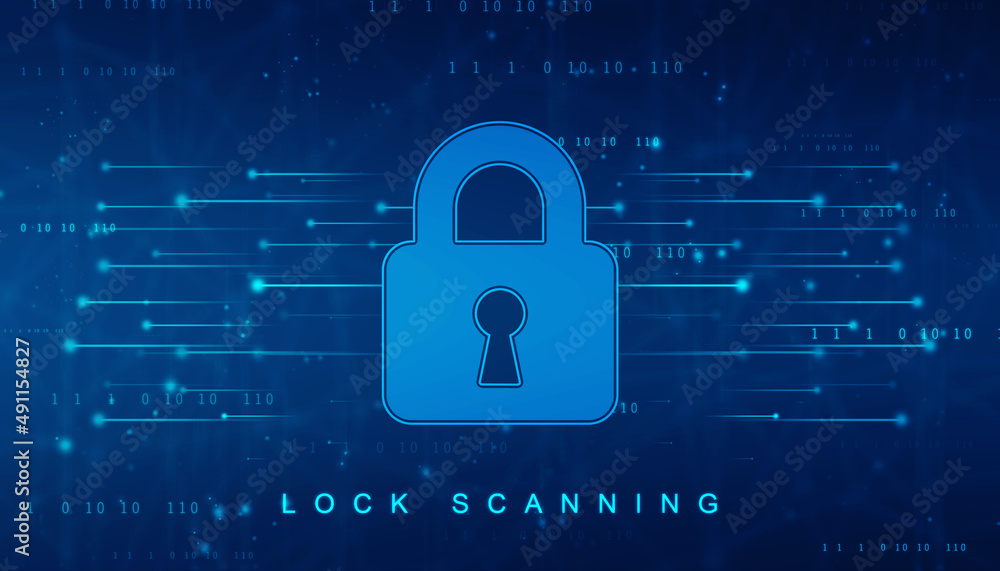 2d illustration Safety concept: Closed Padlock on digital background 2d illustration Safety concept: Closed Padlock on digital background