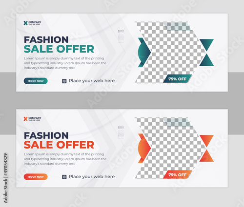 Fashion sale social media cover design template