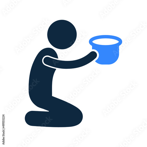 Beggar icon. Simple editable vector illustration.