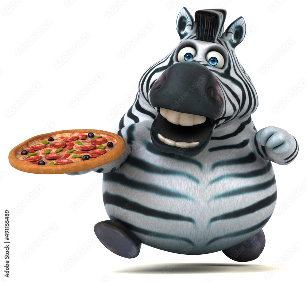 Naklejka premium Fun zebra - 3D Illustration