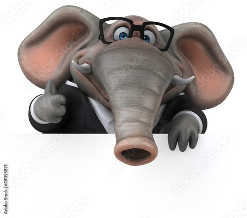 Fun elephant - 3D Illustration photo