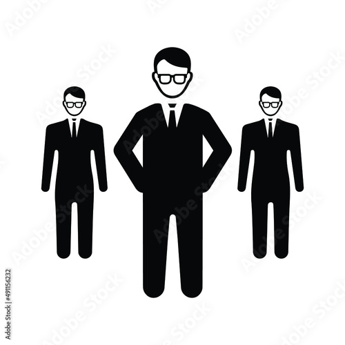 Leader, manager icon. Black vector graphics.