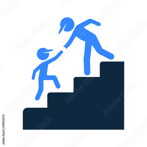 Stair steps, help icon. Simple editable vector illustration.