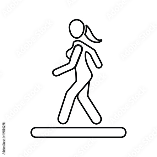 Walking, go away line icon. Outline vector.