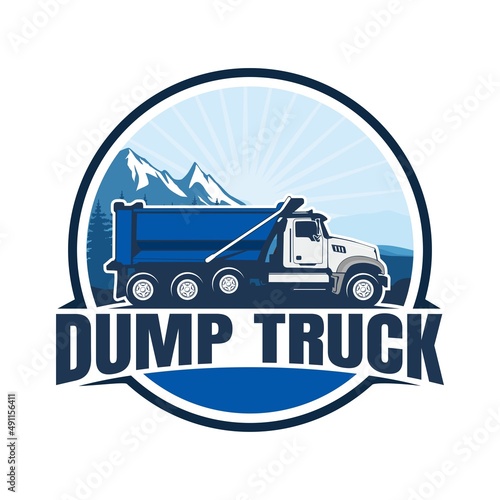 dump truck logo design icon vector	