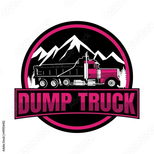 dump truck logo design icon vector	