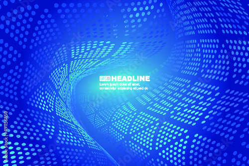 Distorted blue pixel space sense technology sense vector background