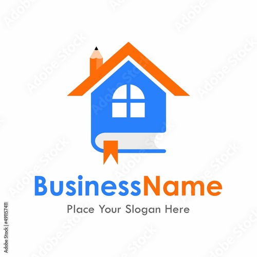Book house vector logo template. Suitable for business, education and web
