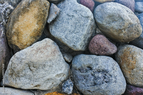 top view of abstractly arranged large and small rocks