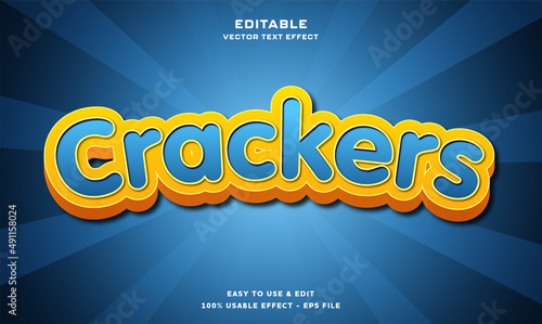 crackers editable text effect with modern and simple style, usable for logo or campaign title