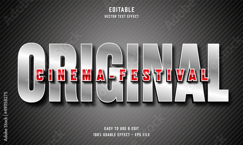 original cinema festival editable text effect with modern and simple style, usable for logo or campaign title