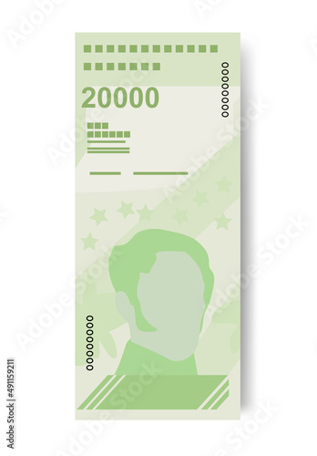 Bolivar Soberano Vector Illustration. Venezuela money set bundle banknotes. Paper money 20000 VES. Isolated on white background. photo