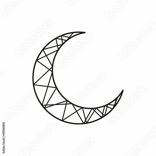Moon vector icon. Black moon icon. Celestial crescent isolated elements.
