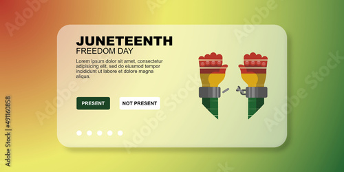 Juneteenth web page view illustration