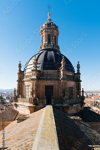 Clerecia Church Tower in Salamanca. Baroque Style, Castilla Leon, Spain