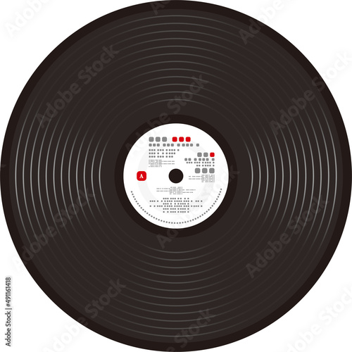 Illustration of a black record seen from the front
